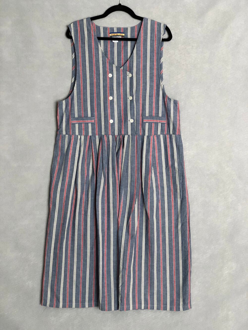 Bryn Connelly Pinafore Dress Stripe Sleeveless Women's Size 16